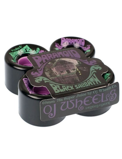Ruedas Skate Oj Wheels Black Sabbath Paranoid Super Juice Negras 60mm 78A