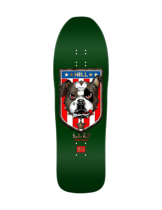 Tabla Old School Powell Peralta Frankie Hill Bulldog Green Gold Foil 10"